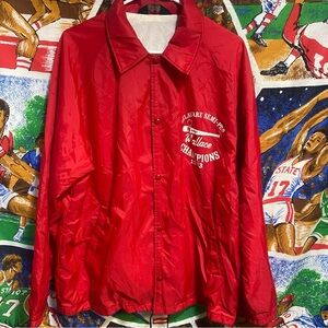 Vintage 80's Red Delaware Semi Pro Baseball Jacket